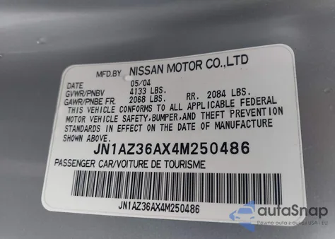 2004 Nissan 350Z Touring z USA, uszkodzony, nr VIN JN1AZ36AX4M250486
